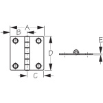 Dobradiça Quadrada Inox – 51x51mm