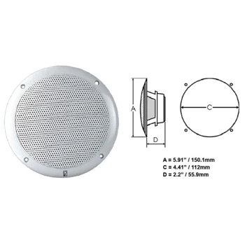 Colunas de 2 vias - 80W - Branco