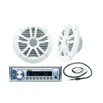 Pack rádio Bluetooth/Mp3/Am/Fm Seachoice + Par de Colunas + Antena