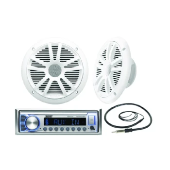Pack rádio Bluetooth/Mp3/Am/Fm Seachoice + Par de Colunas + Antena