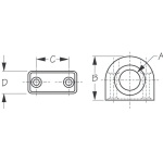 Argola Passa Cabos Plástico com Olhal em Inox- Ø5mm