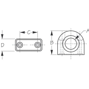 Argola Passa Cabos Plástico com Olhal em Inox- Ø5mm