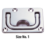 Puxador Retangular - 95 x 70mm - Latão Cromado