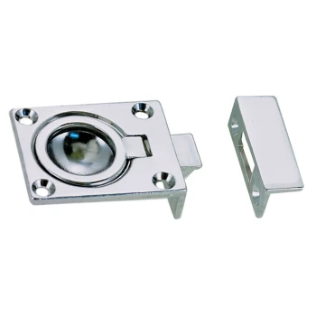 Puxador Retangular c/ Trinco - 57 x 35 mm - Zinco Cromado