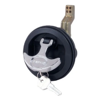 Fecho para Portas/Tampas com Fechadura - Preto
