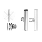 Porta Canas Inox para varandim 25 a 32mm - orientável varias posições