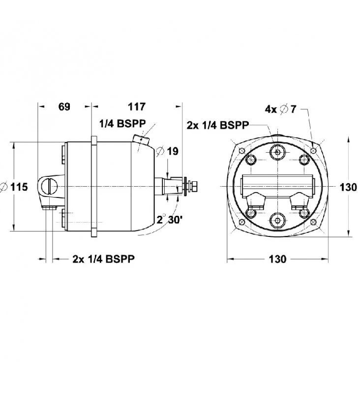 Conjunto de direção hidráulica LS80 PRO motores até 80HP, Lecomble Schmitt França