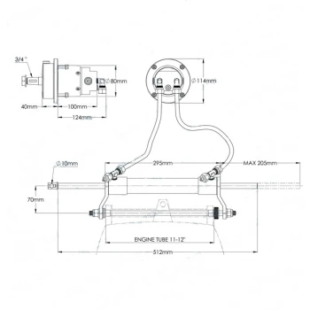 Conjunto de Direção Hidráulica Riviera para motores fora bordo até 90 HP