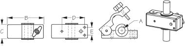 Base de Montagem Universal para Corrimãos - Ø22-32mm Base de Montagem Universal para Corrimãos - Ø22-32mm