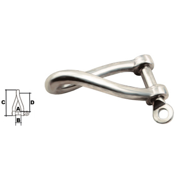 Manilha Longa Torcida em Inox 316