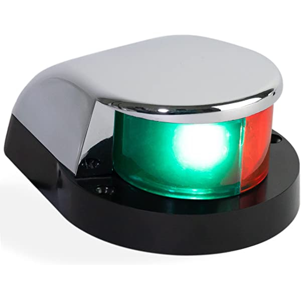 Luz de navegação bicolor em ABS cromado, 5W/ 12V Luz de navegação bicolor em ABS cromado, 5W/ 12V