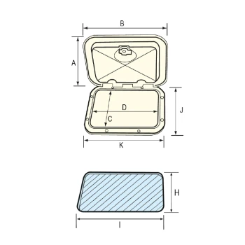 Escotilha p/ VHF/RÁDIO CD - 180x285mm