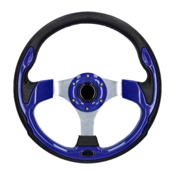 Volante Desportivo em Alumínio - Azul e Preto - Ø350mm