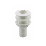 Passa-casco c/ Anilha e Encaixe de Mangueira - Plástico - Branco