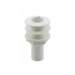 Passa-casco c/ Anilha e Encaixe de Mangueira – Plástico – Branco