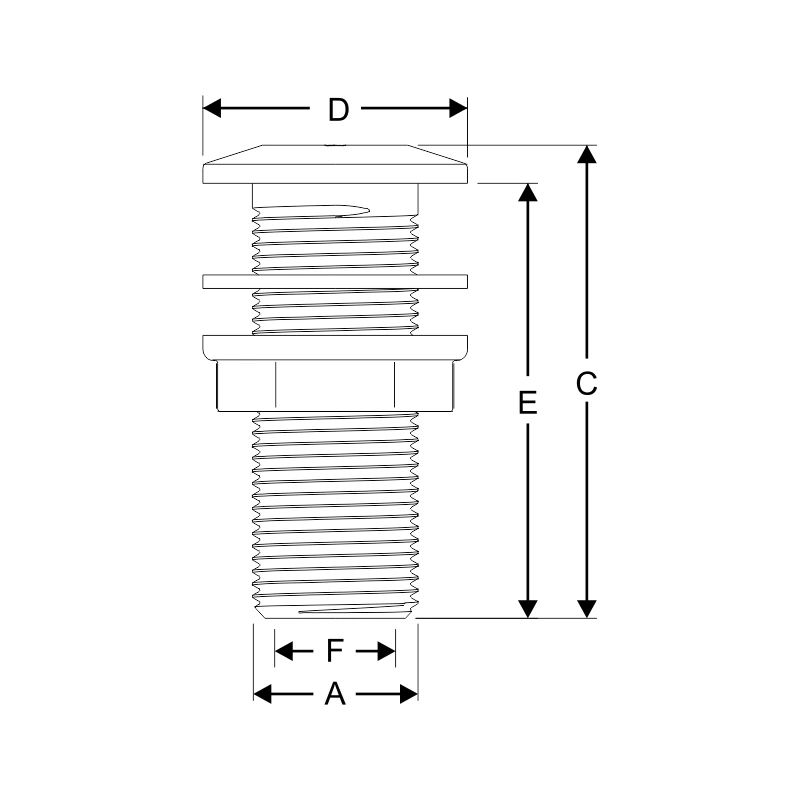 Passa-casco c/ Anilha e Encaixe de Mangueira - Plástico - Branco