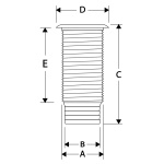 Passa-Cascos c/ Rosca c/ Flange Padrão – Branco