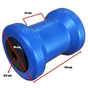 Rolete Central Pequeno em Plástico - Preto - 130x90mm