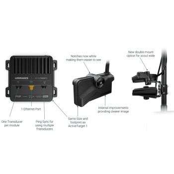 Transdutor Lowrance Active Target™ 2 (kit Módulo ActiveTarget™2 + Transdutor + Suportes)