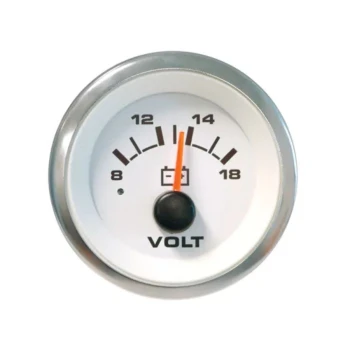 Voltímetro - Cromado/Branco - 8-18V DC - 12V