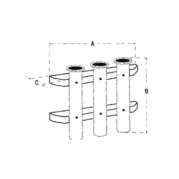 ROD HOLDER WALL MOUNTED 2 RODS