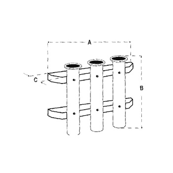 WALL MOUNTED STAINLESS STEEL ROD HOLDER