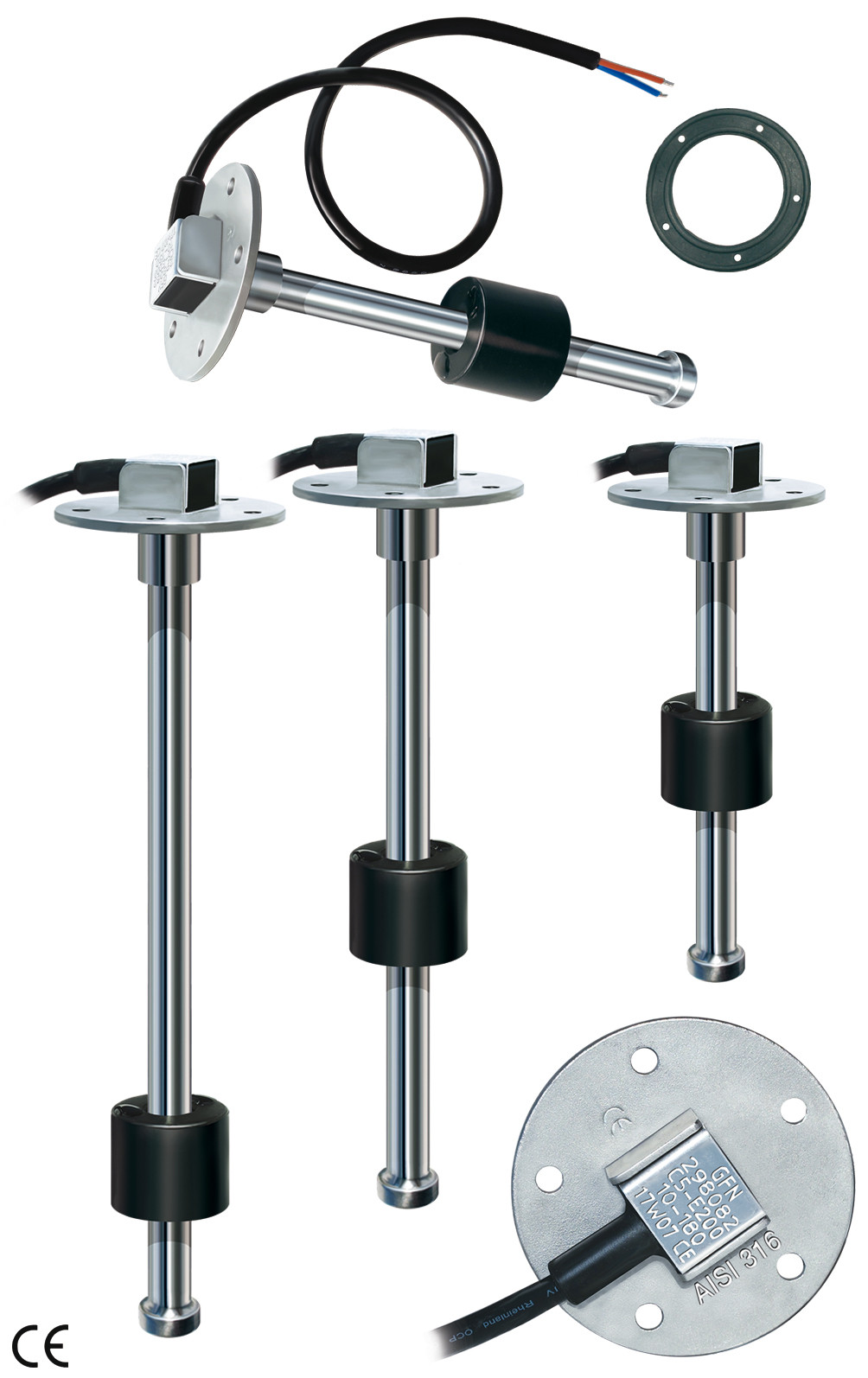 Medidor de Nível em Inox 316 - 240-33 Ohm - 28 cm Medidor de Nível em Inox 316 - 240-33 Ohm - 28 cm