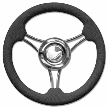 BLACK T22 STEERING WHEEL MM.350