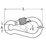 AISI 316 CARABINE WITH SAFETY SCREW