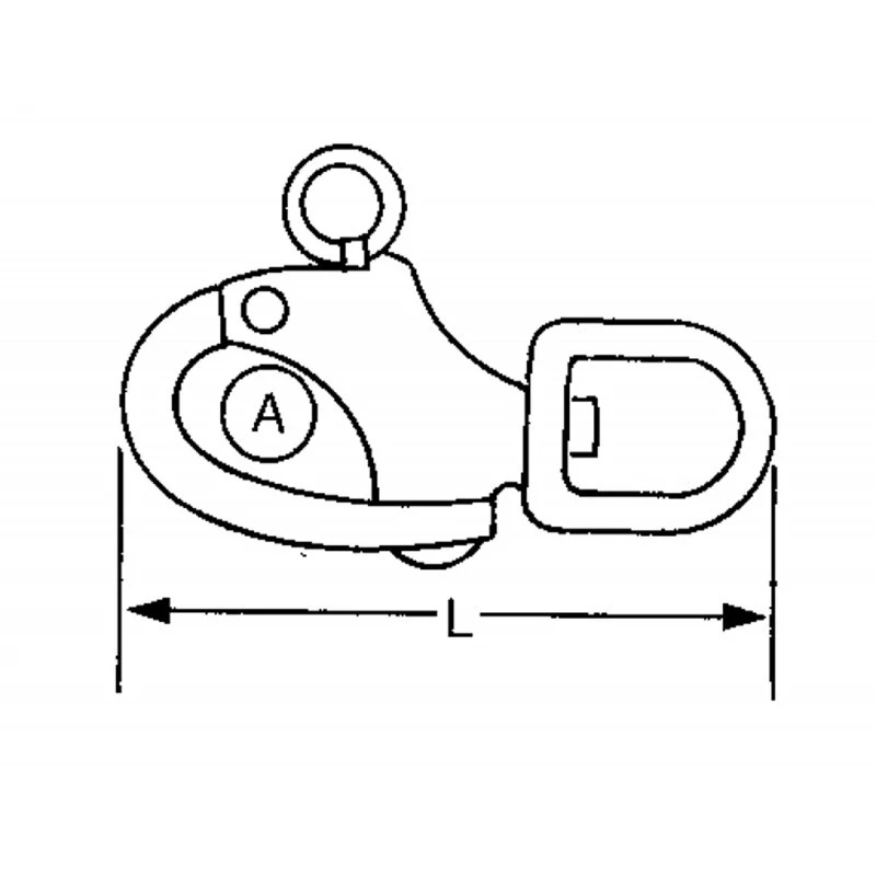 AISI 316 SNAP SHACKLES WITH SWIVEL EYE AISI 316 SNAP SHACKLES WITH SWIVEL EYE