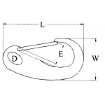 AISI 316 CARABINE WITH SPRING OPENING
