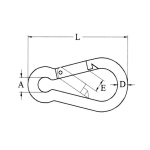 AISI 316 CARABINE WITH CLOSING A TAIL OF SWALLOW