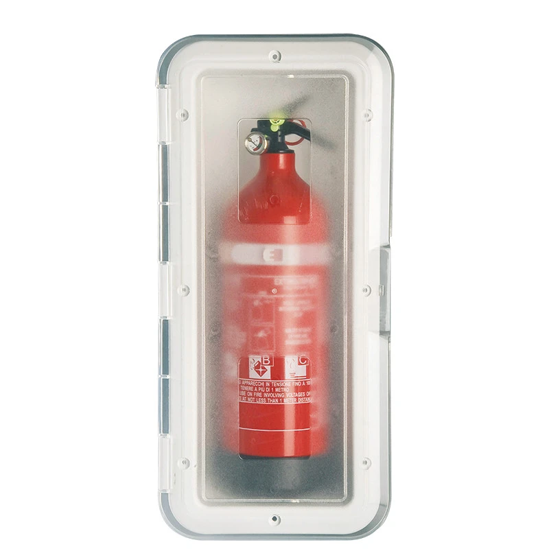 Caixa p/ Extintor 2Kg c/ Tampa Transparente - Branco Caixa p/ Extintor 2Kg c/ Tampa Transparente - Branco