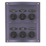 Quadro Elétrico Preto de 6 Interruptores - 12V - IP65
