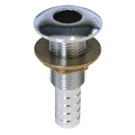 CHROMED BRASS THROUGH HULL WITH HOSE CONNECTION