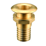 POLISHED BRASS THROUGH HULL WITH HOSE CONNECTION