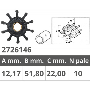 JABSCO 18653 VETUS K3 / 3D / 4 IMPELLER