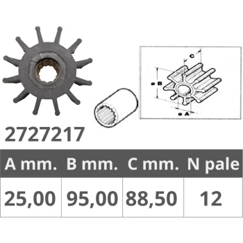 JABSCO ORIGINAL IMPELLER 17936-001 / 21676-0001 / 21676-0003