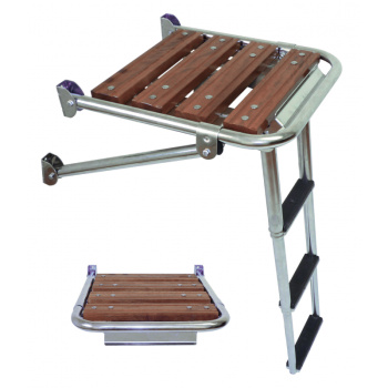 PLATFORM WITH FOLDING LADDER