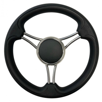 BLACK T22 STEERING WHEEL MM.350