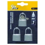 Jogo de 3 cadeados "Sealock", 30 mm com 1 chave