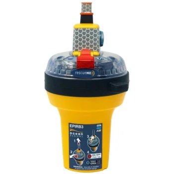 Rádio-baliza EPIRB3 manual c/ GPS, AIS, RLS, NFC, luz branca e IR, antena extensível