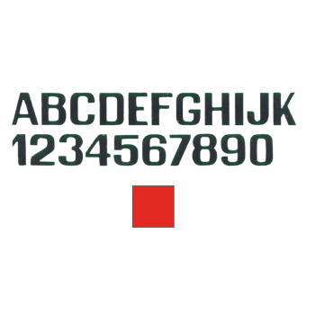 RED LETTERS AND NUMBERS MM.100