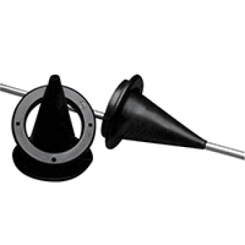 Caixa de cabo Dividida com aner aparafusador, Ø89mm, cut-out Ø59mm, Preto