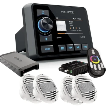 Pack Rádio Multifunções HMR 20 HMX 6.5 S RGB c/ 2 Par Colunas 150W