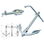 Âncora Galvanizada Dobrável "Almiral" (ferro de fundear) - 92x85cm - 35Kg