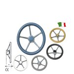 Volante em Inox D. 35 - 5 Raios- Preto