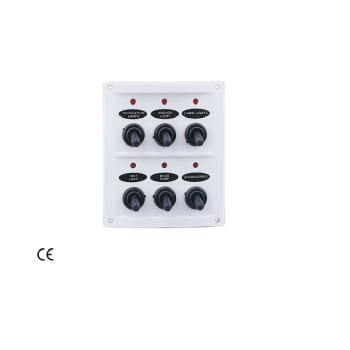 Painel Elétrico à Prova de Água c/ 6 Interruptores c/ Luz - IP65 - 15A - 12V