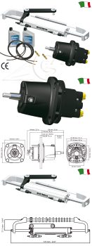 Conjunto de Direção Hidráulica ULTRAFLEX NAUTECH para Motores de POPA até 300 HP c/ Mangueira Hidráulica 9 metros
