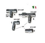 Conector p/ Mang. Hidráulicas Ultraflex e Mancini - 90º - 1/4" c/ Rosca 9/16 UNF